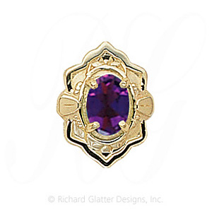GS385 AMY - 14 Karat Gold Amethyst Slide 